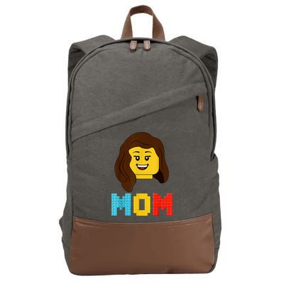 Mom Master Builder Building Bricks Blocks Matching Family Cotton Canvas Backpack