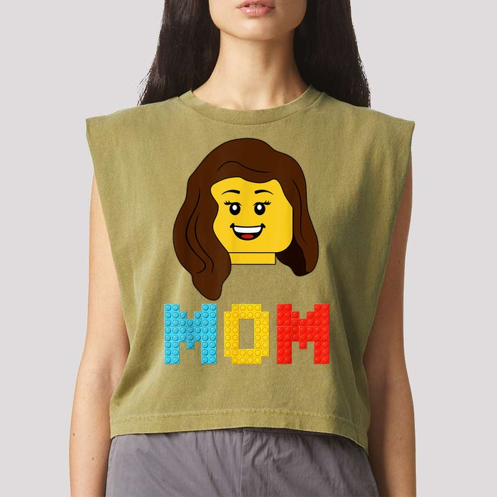 Mom Master Builder Building Bricks Blocks Matching Family Garment-Dyed Women's Muscle Tee