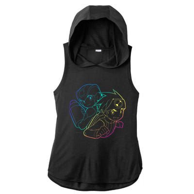 MEGA MAN BATTLE NETWORK GAMING DESIGN Ladies PosiCharge Tri-Blend Wicking Draft Hoodie Tank