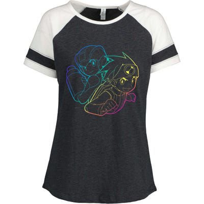 MEGA MAN BATTLE NETWORK GAMING DESIGN Enza Ladies Jersey Colorblock Tee