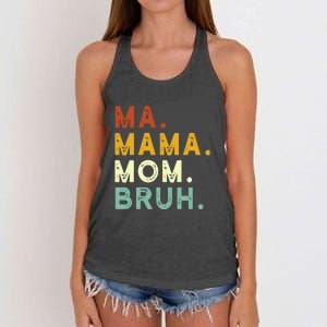 Mama Mom Bruh Retro Ma Women's Knotted Racerback Tank