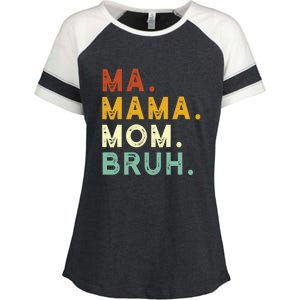 Mama Mom Bruh Retro Ma Enza Ladies Jersey Colorblock Tee