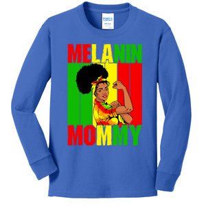 Melanin Mommy Black Juneteenth Mom Black History Mothers Day Gift Kids Long Sleeve Shirt