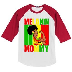 Melanin Mommy Black Juneteenth Mom Black History Mothers Day Gift Kids Colorblock Raglan Jersey