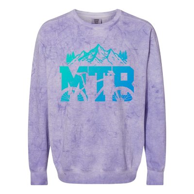 Mtb Mountain Bike Bicycle Mountain Biking Biker Gift Colorblast Crewneck Sweatshirt