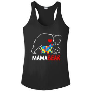 Mama Mom Bear Autism Awareness Puzzle Piece Autistic Mom Gift Ladies PosiCharge Competitor Racerback Tank