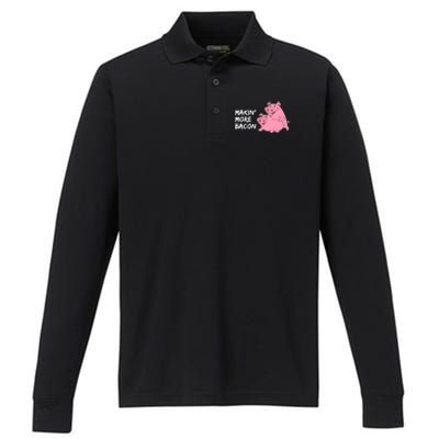 Makin' More Bacon Performance Long Sleeve Polo