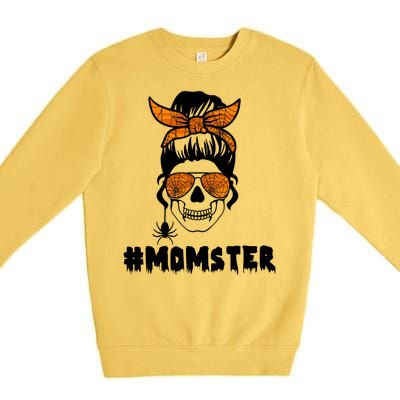 Momster Messy Bun Cute Halloween Premium Crewneck Sweatshirt