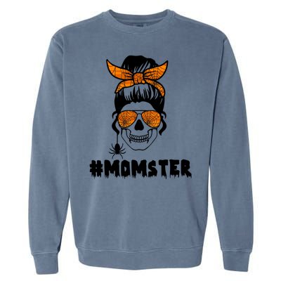 Momster Messy Bun Cute Halloween Garment-Dyed Sweatshirt