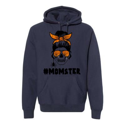 Momster Messy Bun Cute Halloween Premium Hoodie