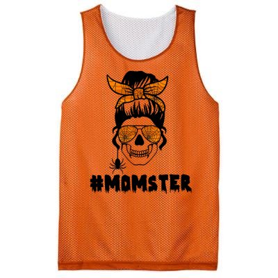 Momster Messy Bun Cute Halloween Mesh Reversible Basketball Jersey Tank