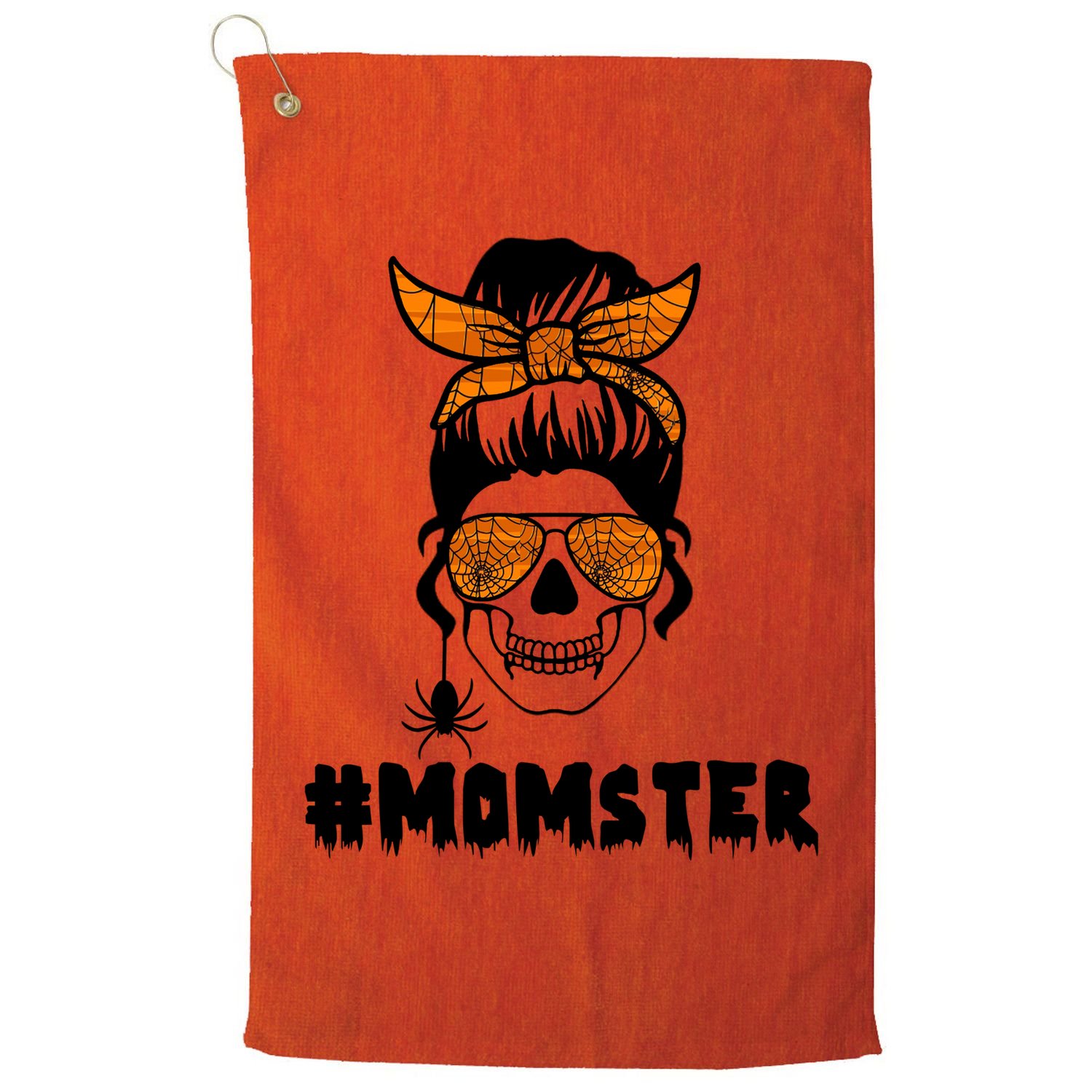 Momster Messy Bun Cute Halloween Golf Towel