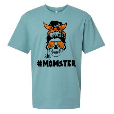 Momster Messy Bun Cute Halloween Sueded Cloud Jersey T-Shirt