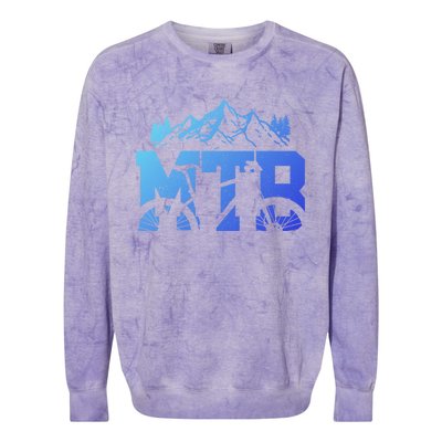 Mtb Mountain Bike Bicycle Mountain Biking Biker Gift Colorblast Crewneck Sweatshirt