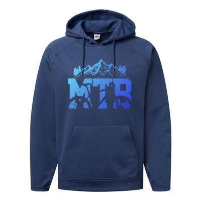 Mtb Mountain Bike Bicycle Mountain Biking Biker Gift Performance Fleece Hoodie