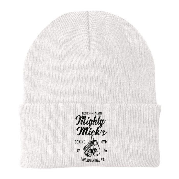 Mighty Micks Boxing Gym Vintage Sports Black Knit Cap Winter Beanie