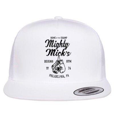 Mighty Micks Boxing Gym Vintage Sports Black Flat Bill Trucker Hat