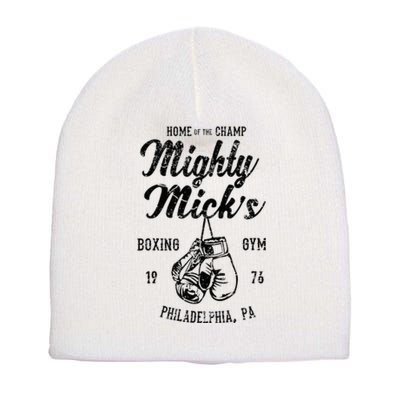 Mighty Micks Boxing Gym Vintage Sports Black Short Acrylic Beanie