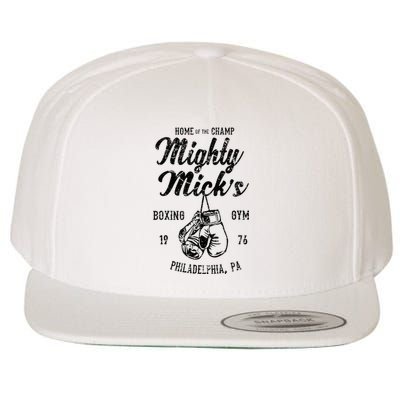 Mighty Micks Boxing Gym Vintage Sports Black Wool Snapback Cap