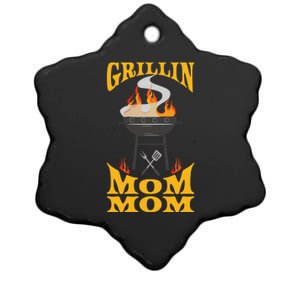 Mom Mom Bbq Grill Smoker And Barbecue Chef Gift Ceramic Star Ornament