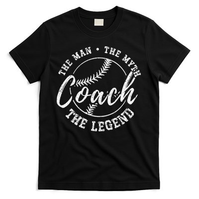 Man Myth Baseball Coach Legend Funny Baseball Coach T-Shirt