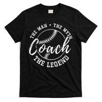 Man Myth Baseball Coach Legend Funny Baseball Coach T-Shirt