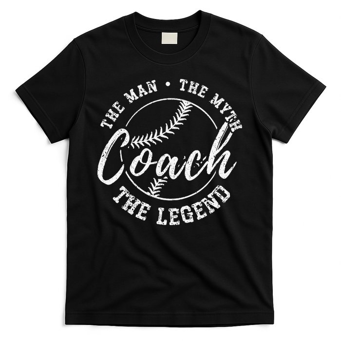 Man Myth Baseball Coach Legend Funny Baseball Coach T-Shirt