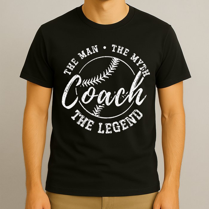 Man Myth Baseball Coach Legend Funny Baseball Coach T-Shirt