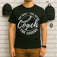Man Myth Baseball Coach Legend Funny Baseball Coach T-Shirt