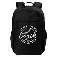 Man Myth Baseball Coach Legend Funny Baseball Coach Backpack