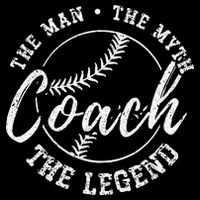 Man Myth Baseball Coach Legend Funny Baseball Coach Flat Bill Trucker Hat