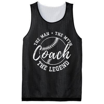Man Myth Baseball Coach Legend Funny Baseball Coach Mesh Reversible Basketball Jersey Tank