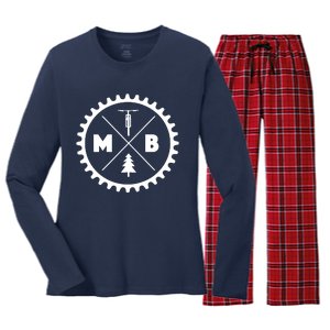 MTB Mountain Bike Women's Long Sleeve Flannel Pajama Set 