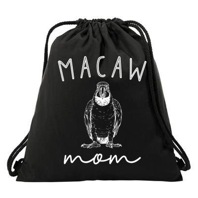 Macaw Mom Blue And Gold Macaw Parrot Bird Mama Funny Gift Drawstring Bag