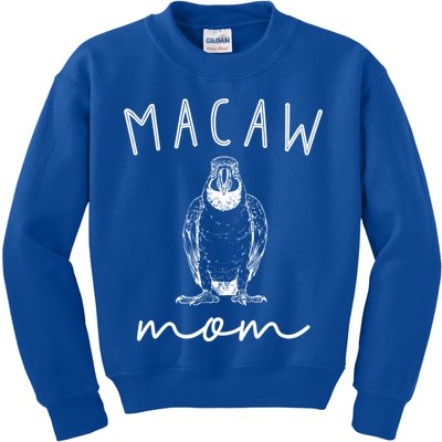 Macaw Mom Blue And Gold Macaw Parrot Bird Mama Funny Gift Kids Sweatshirt