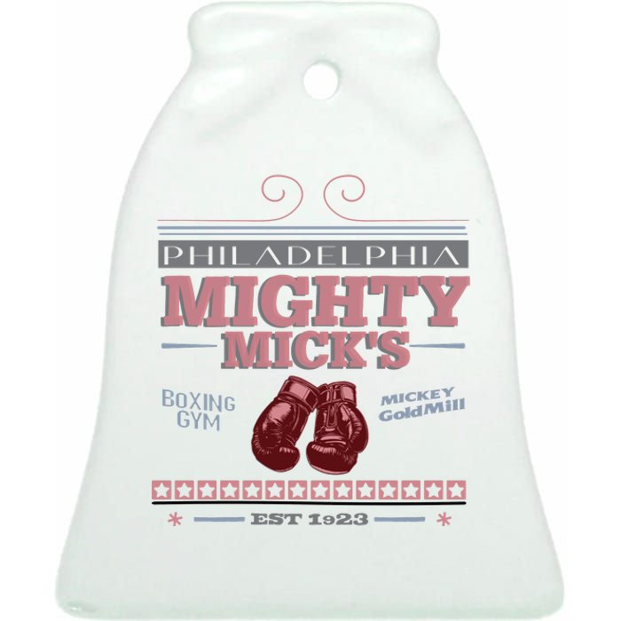 Mighty MickS Boxing Gym 1923 Ceramic Bell Ornament