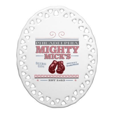 Mighty MickS Boxing Gym 1923 Ceramic Oval Ornament