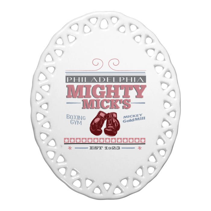 Mighty MickS Boxing Gym 1923 Ceramic Oval Ornament