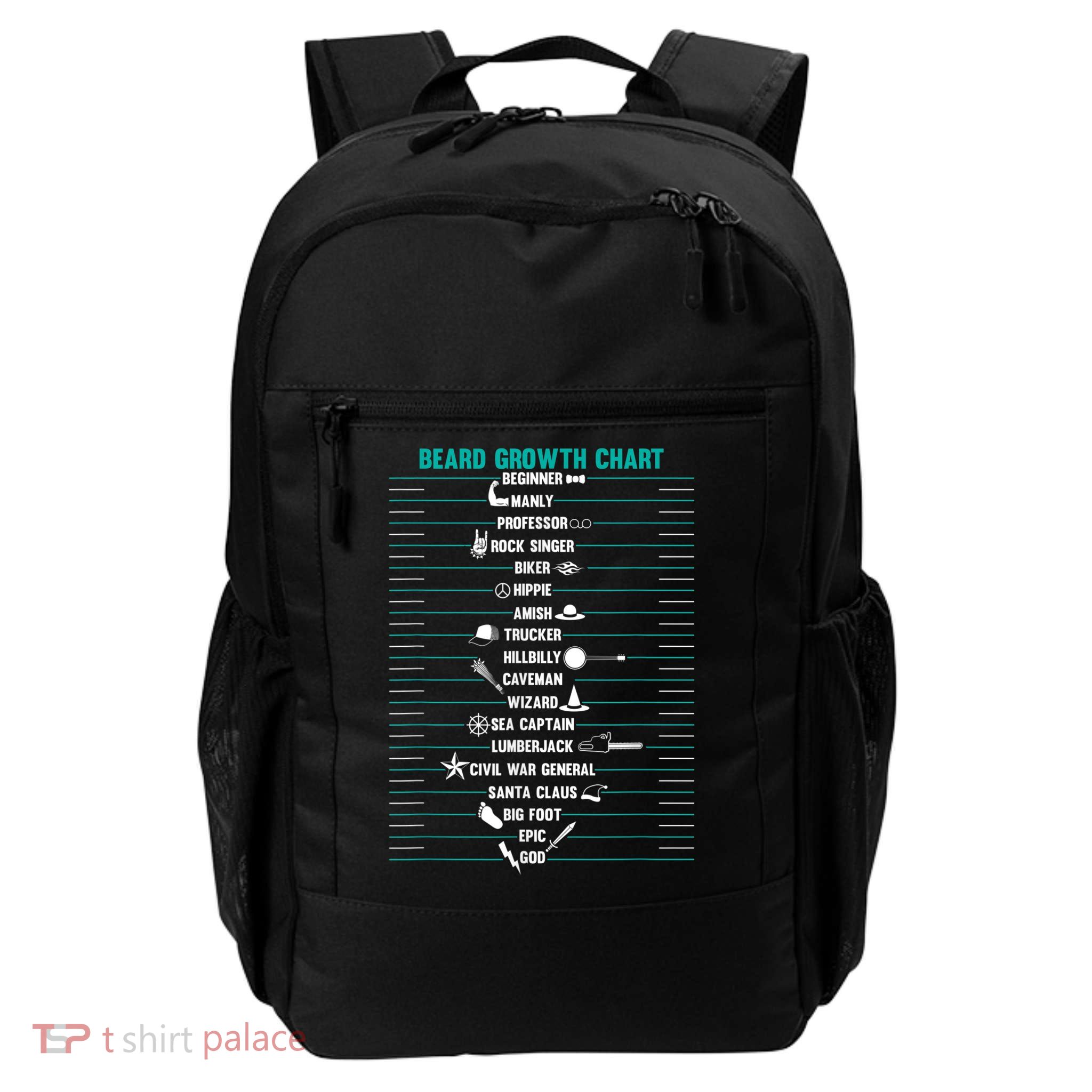Mens Mens BEARD GROWTH CHART Measurement Beard Daily Commute Backpack