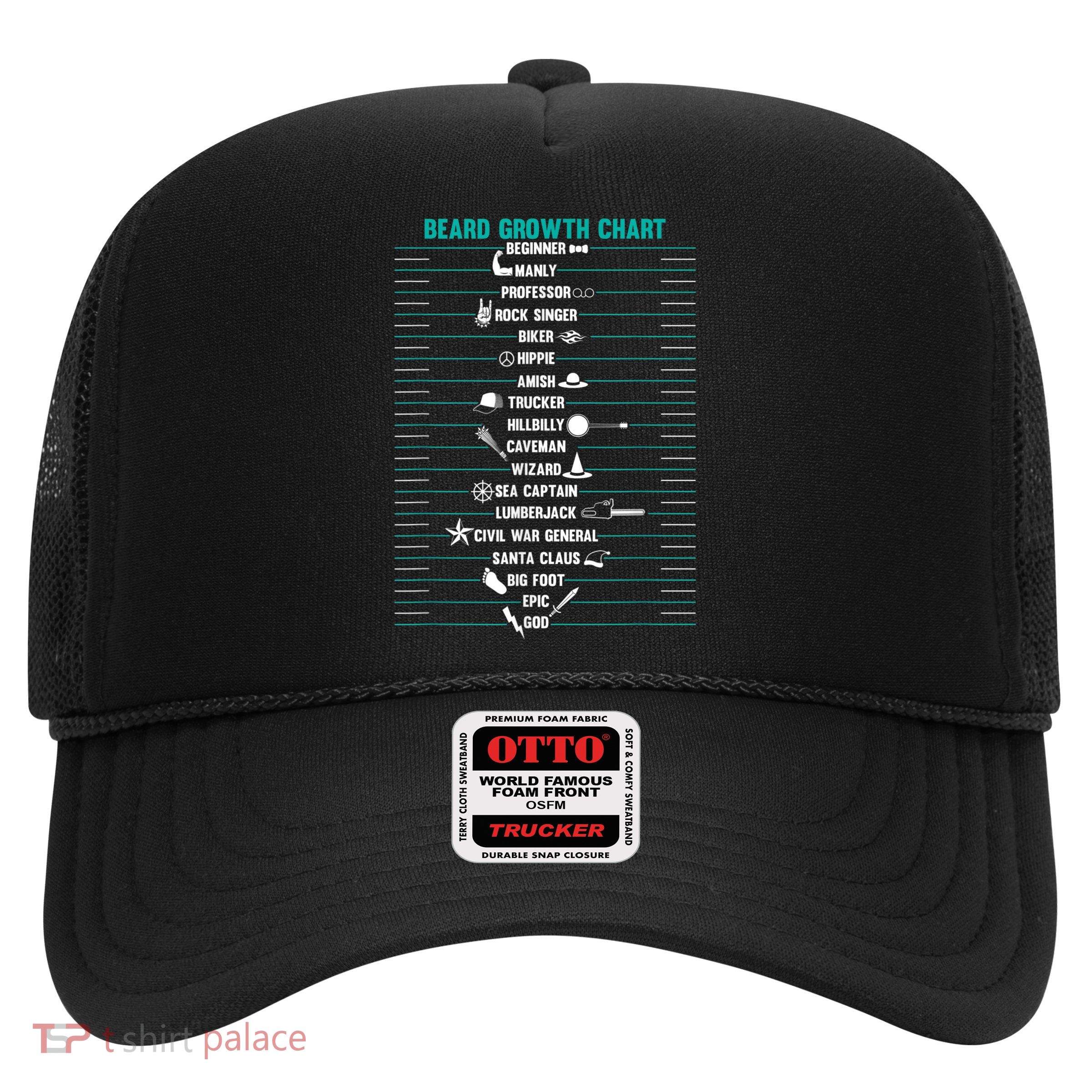 Mens Mens BEARD GROWTH CHART Measurement Beard Trucker Hat