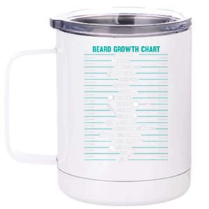 Mens Mens BEARD GROWTH CHART Measurement Beard 12 oz Stainless Steel Tumbler Cup