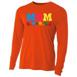 Mom Master Builder Building Bricks Blocks Family Set Parents Gift Cooling Performance Long Sleeve Crew