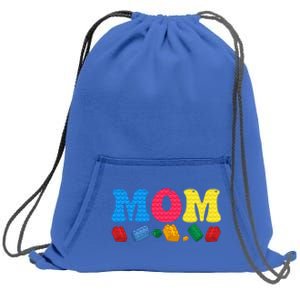 Mom Master Builder Building Bricks Blocks Family Set Parents Gift Sweatshirt Cinch Pack Bag