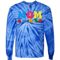 Mom Master Builder Building Bricks Blocks Family Set Parents Gift Tie-Dye Long Sleeve Shirt