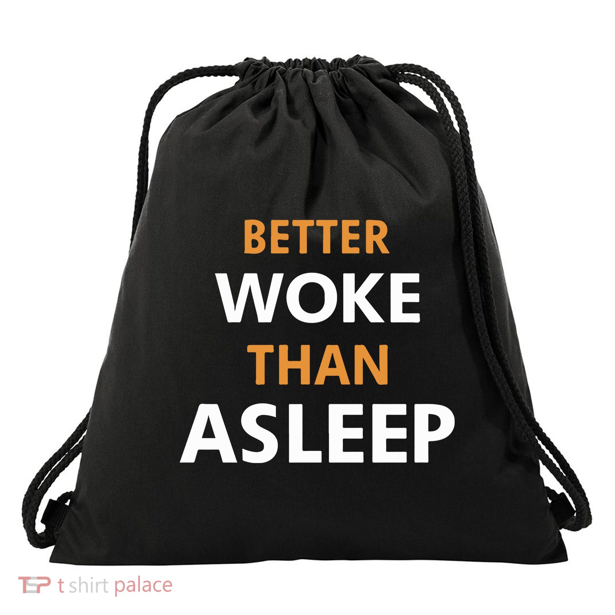 Mahogany Mommies Better Woke Than Asleep Drawstring Bag