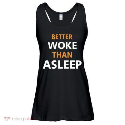 Mahogany Mommies Better Woke Than Asleep Ladies Essential Flowy Tank
