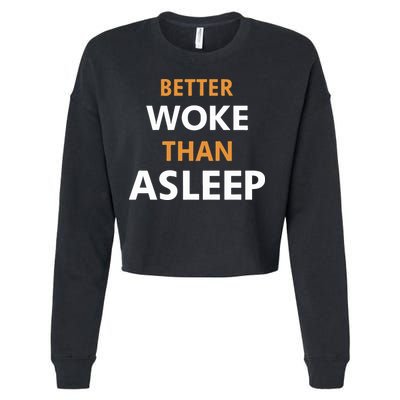 Mahogany Mommies Better Woke Than Asleep Cropped Pullover Crew