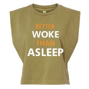 Mahogany Mommies Better Woke Than Asleep Garment-Dyed Women's Muscle Tee