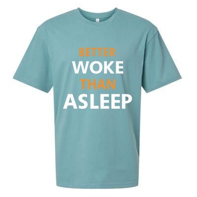 Mahogany Mommies Better Woke Than Asleep Sueded Cloud Jersey T-Shirt