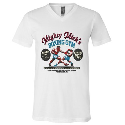 Mighty Micks Boxing Gym 1976 V-Neck T-Shirt